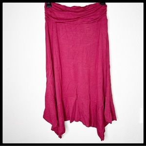 NWT PrinStory Women's Casual Flowy Handkerchief Hemline Midi Skirt NWT S…